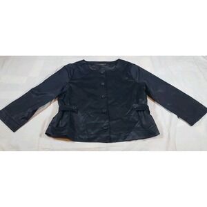 To The Max jacket Women's Black Cotton Blend Button 3/4 Sleeves Fitted Waist M